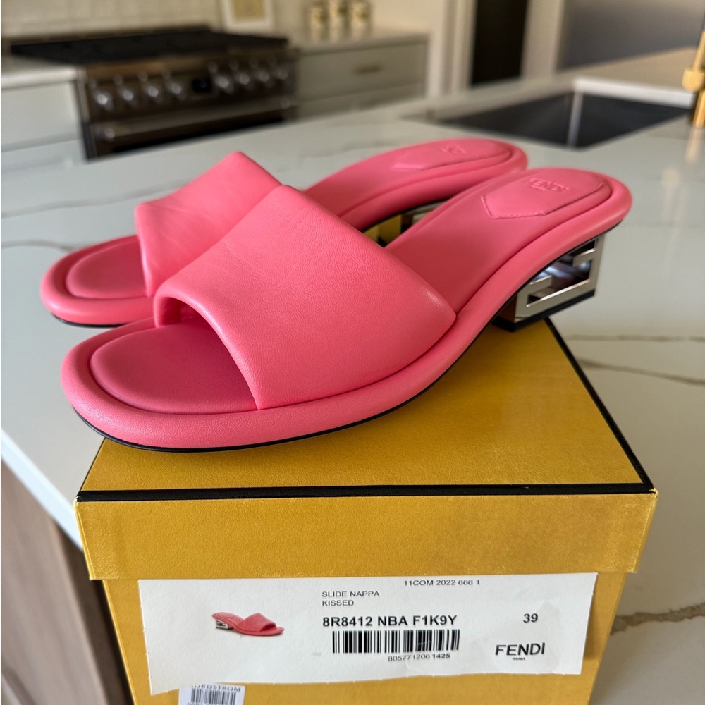 Fendi Vibrant Pink Nappa Mules